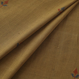Yellow - Handspun Handloom Natural Dyed Cotton Srikakulam Jamdani Fabric 05