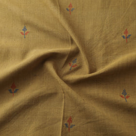 Yellow - Handspun Handloom Natural Dyed Cotton Srikakulam Jamdani Fabric 05
