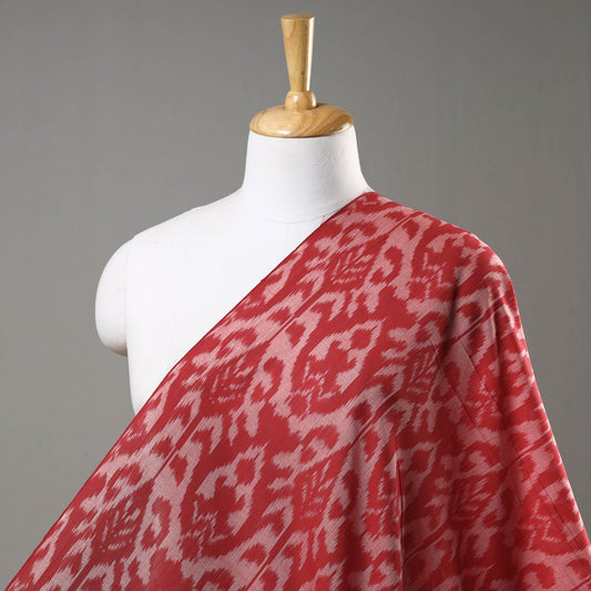 Red - Pochampally Central Asian Ikat Cotton Handloom Fabric