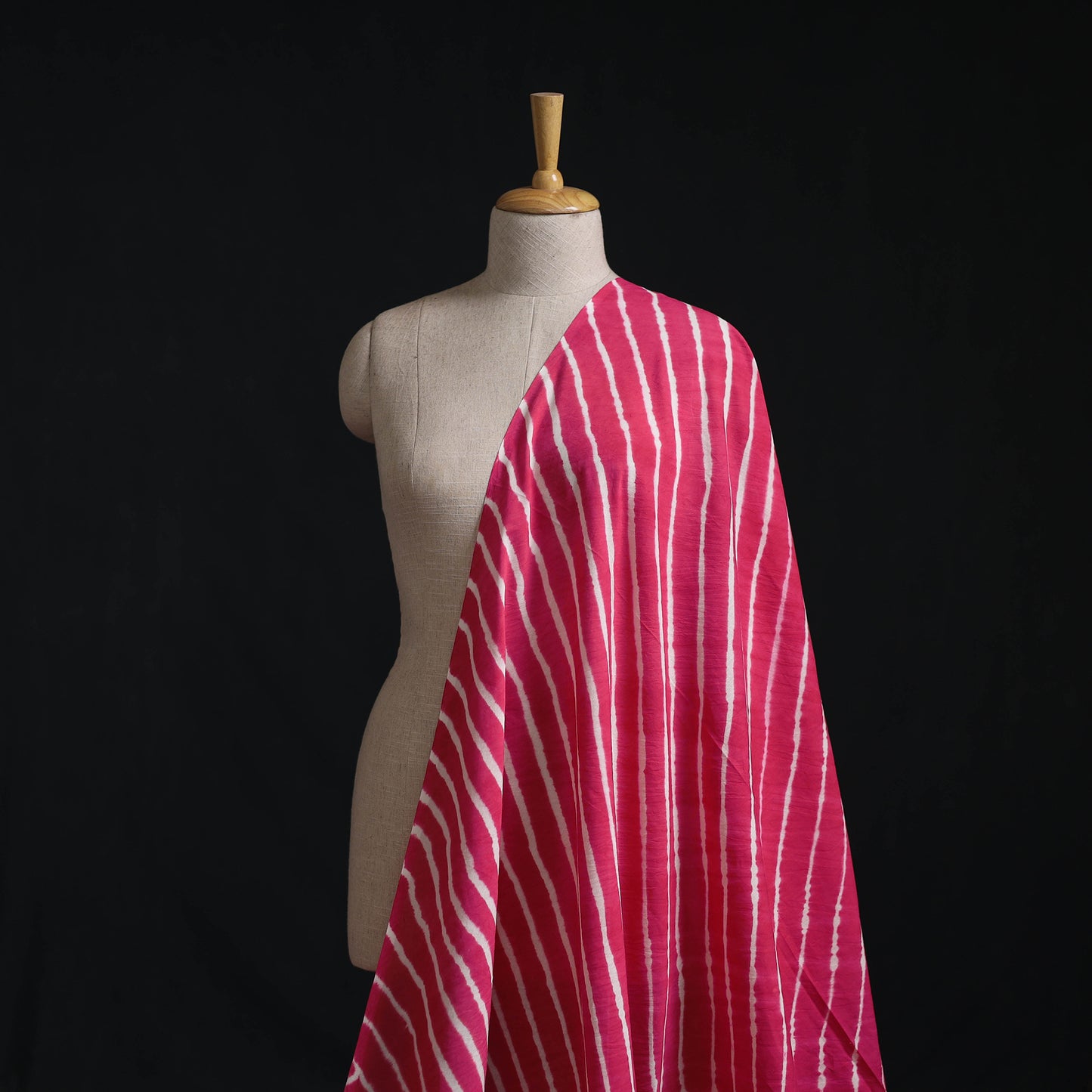 Pink - Leheriya Tie-Dye Cotton Fabric 08