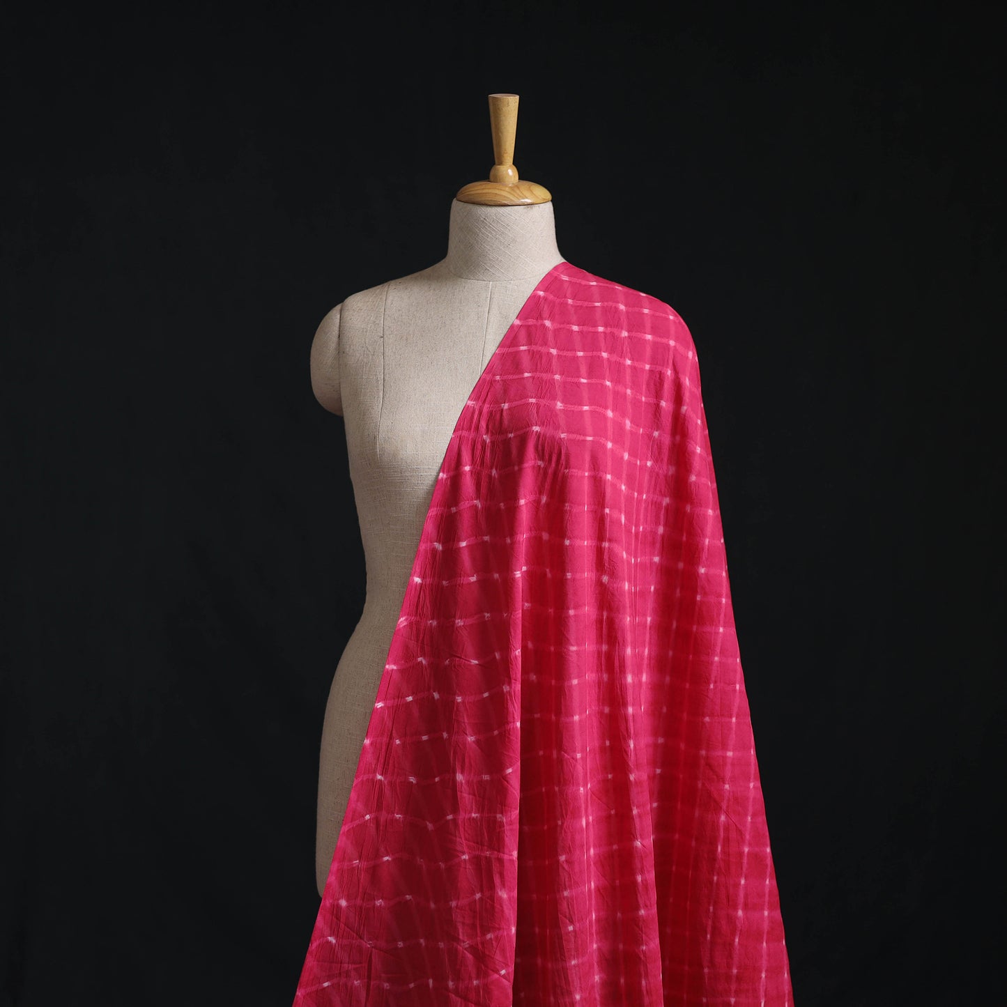Pink - Leheriya Tie-Dye Cotton Fabric 06