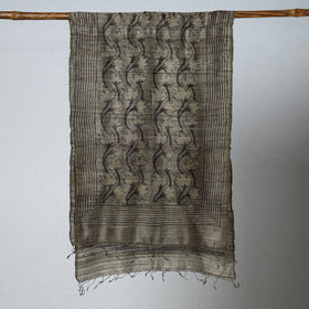 Buy Handloom Block Print Tussar Silk Bindaas Stole