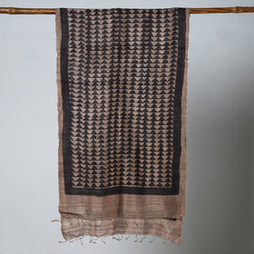 Buy Handloom Block Print Tussar Silk Bindaas Stole