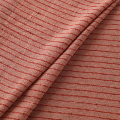 Peach - Handspun Handloom Natural Dyed Cotton Srikakulam Jamdani Fabric 11