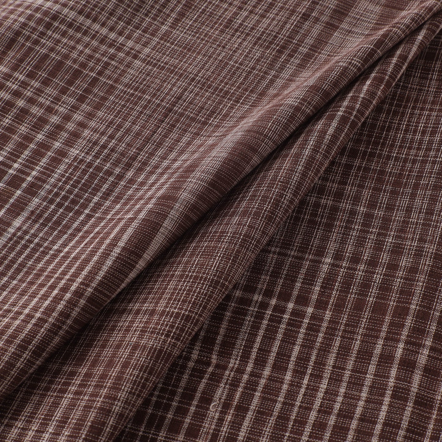 Brown - Handspun Handloom Natural Dyed Cotton Srikakulam Jamdani Fabric 13