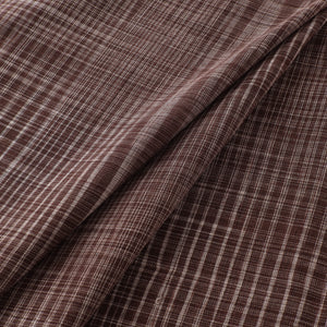 Brown - Handspun Handloom Natural Dyed Cotton Srikakulam Jamdani Fabric 13