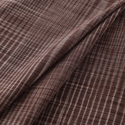 Brown - Handspun Handloom Natural Dyed Cotton Srikakulam Jamdani Fabric 13