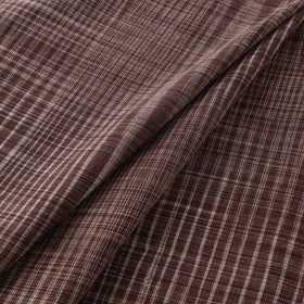 Brown - Handspun Handloom Natural Dyed Cotton Srikakulam Jamdani Fabric 13