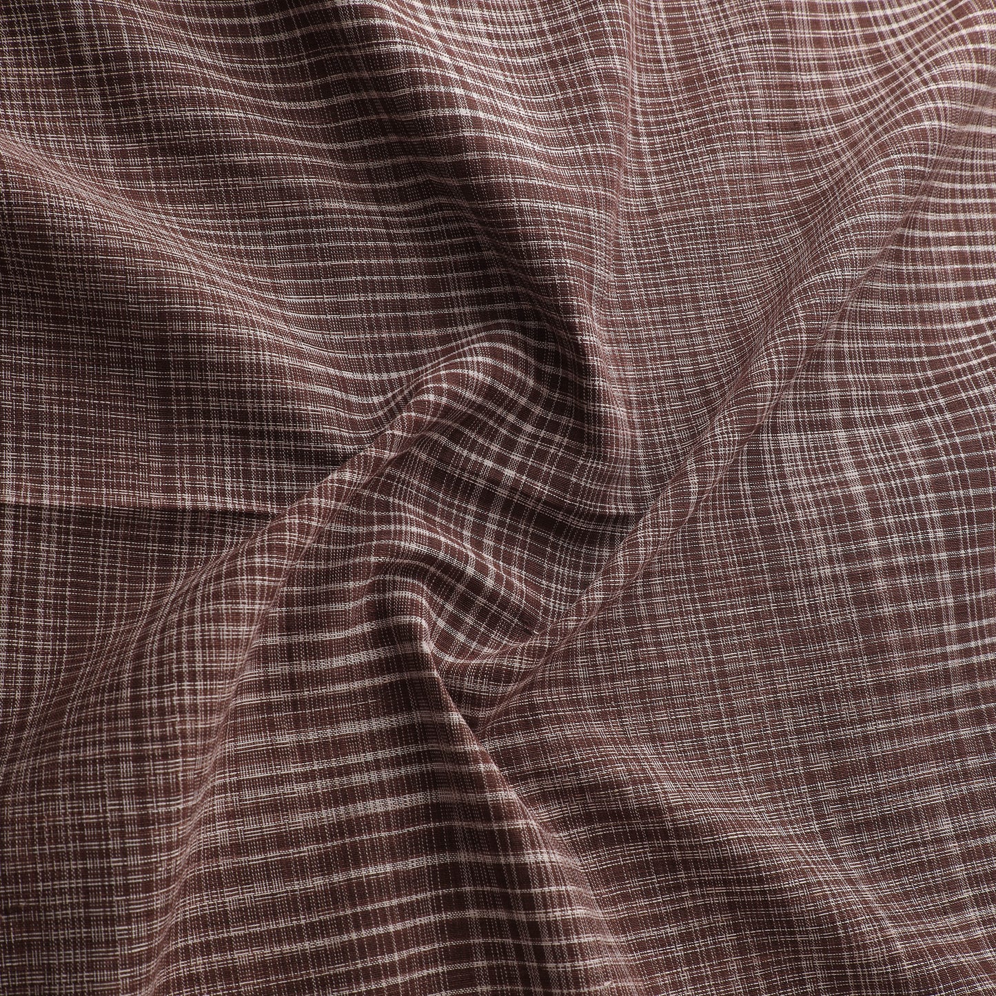Brown - Handspun Handloom Natural Dyed Cotton Srikakulam Jamdani Fabric 13