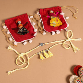  Handmade German Silver Rakhi & Lumba Set