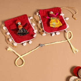  Handmade German Silver Rakhi & Lumba Set
