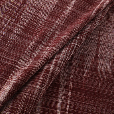 Maroon - Handspun Handloom Natural Dyed Cotton Srikakulam Jamdani Fabric 14
