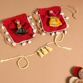  Handmade German Silver Rakhi & Lumba Set