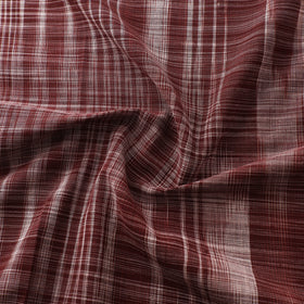 Maroon - Handspun Handloom Natural Dyed Cotton Srikakulam Jamdani Fabric 14