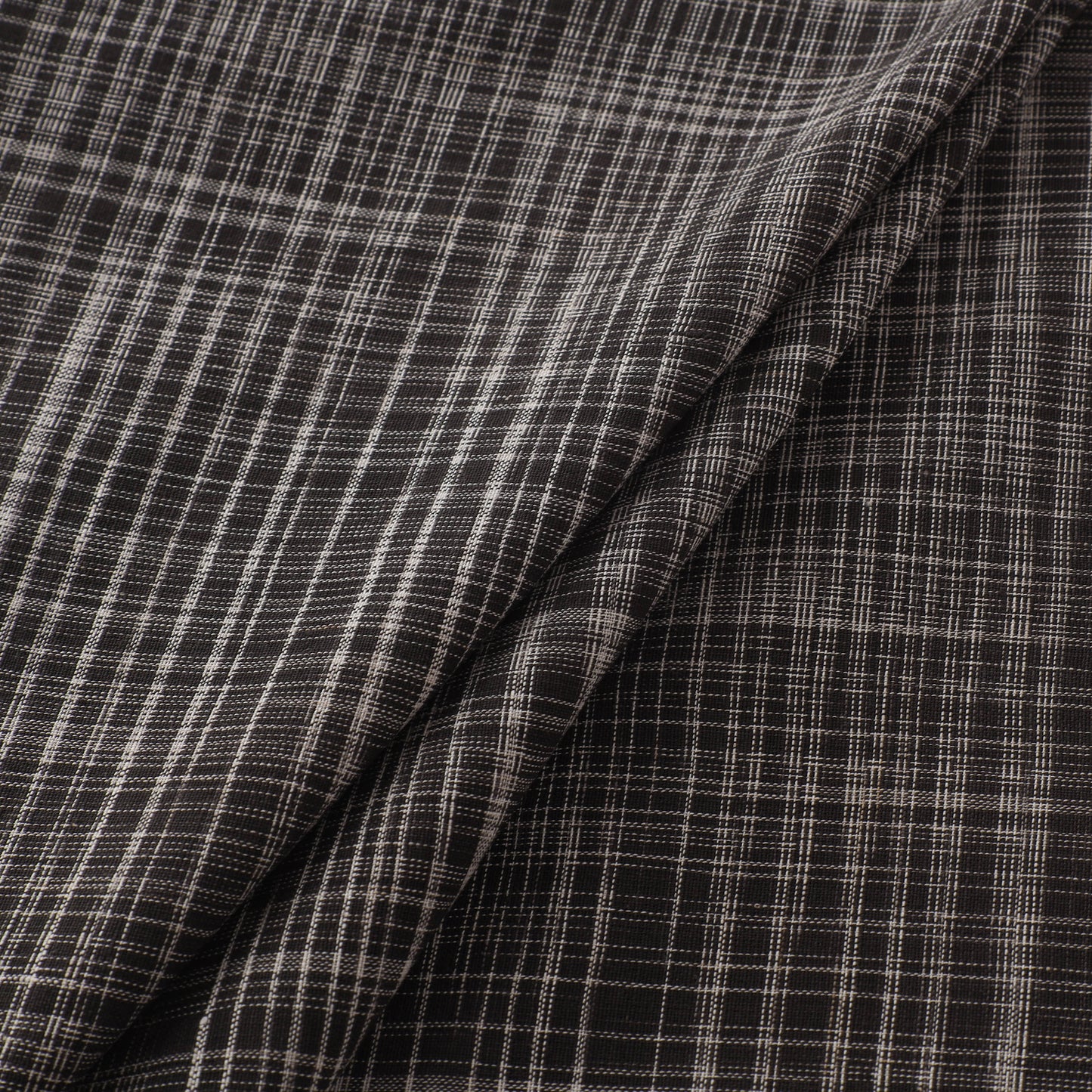 Black - Handspun Handloom Natural Dyed Cotton Srikakulam Jamdani Fabric 16