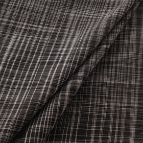 Black - Handspun Handloom Natural Dyed Cotton Srikakulam Jamdani Fabric 16