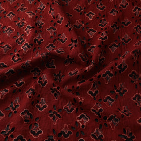 Red - Hakoba Hand Block Ajrakh Print Natural Dyed Cotton Fabric 58