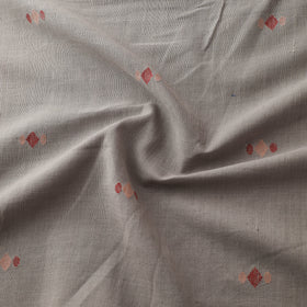 Grey - Handspun Handloom Natural Dyed Cotton Srikakulam Jamdani Fabric 17