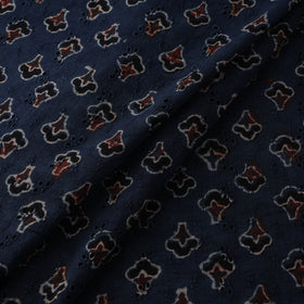 Blue - Hakoba Hand Block Ajrakh Print Natural Dyed Cotton Fabric 61