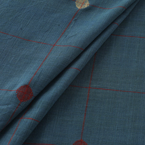 Handspun Handloom Natural Dyed Cotton Srikakulam Jamdani Fabric 19