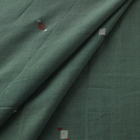 Green - Handspun Handloom Natural Dyed Cotton Srikakulam Jamdani Fabric 21
