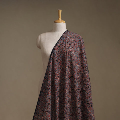 Kutch Hand Block Print Natural Dyed Cotton Ajrakh Fabric 28