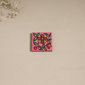 Madhubani handpainted wooden magnet 14 - handcrafted