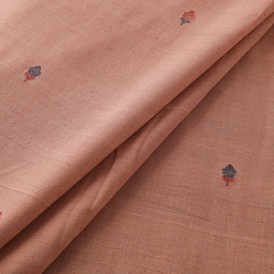 Peach - Handspun Handloom Natural Dyed Cotton Srikakulam Jamdani Fabric 20
