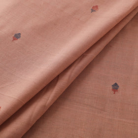 Peach - Handspun Handloom Natural Dyed Cotton Srikakulam Jamdani Fabric 20