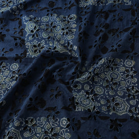 Blue - Hakoba Hand Block Ajrakh Print Natural Dyed Cotton Fabric 65