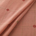 Peach - Handspun Handloom Natural Dyed Cotton Srikakulam Jamdani Fabric 23