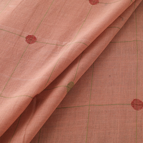 Handspun Handloom Natural Dyed Cotton Srikakulam Jamdani Fabric 23