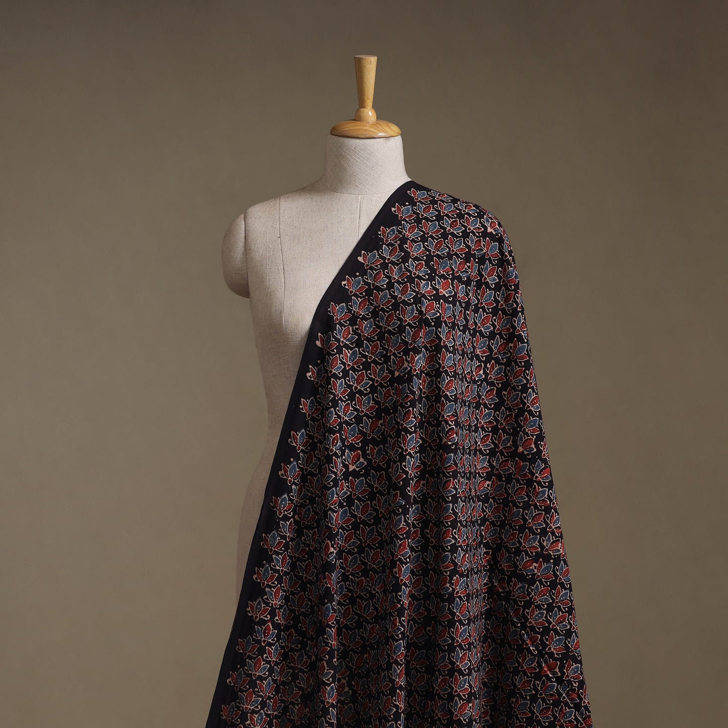 Kutch Hand Block Print Natural Dyed Cotton Ajrakh Fabric 23