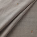 Grey - Handspun Handloom Natural Dyed Cotton Srikakulam Jamdani Fabric 24