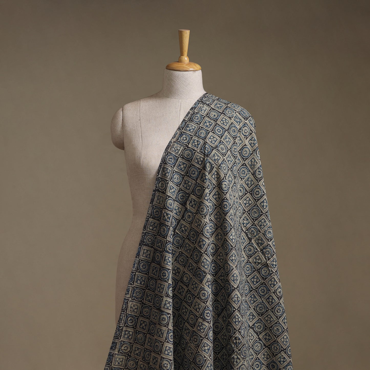 Kutch Hand Block Print Natural Dyed Cotton Ajrakh Fabric 21