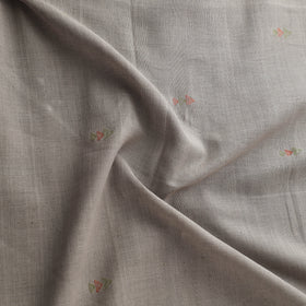Grey - Handspun Handloom Natural Dyed Cotton Srikakulam Jamdani Fabric 24