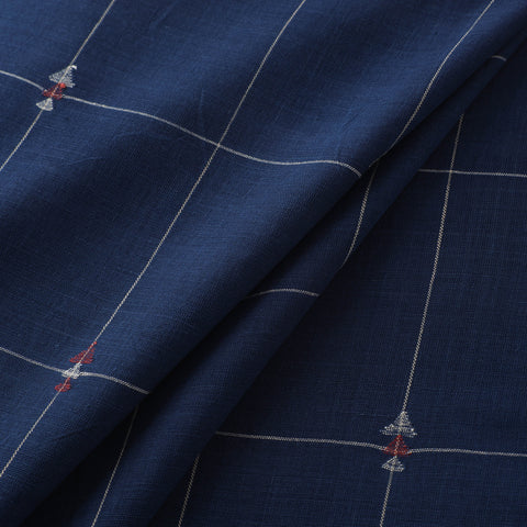 Handspun Handloom Natural Dyed Cotton Srikakulam Jamdani Fabric 25