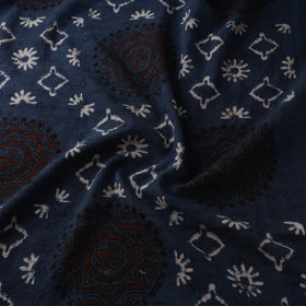 Blue - Hakoba Hand Block Ajrakh Print Natural Dyed Cotton Fabric 67