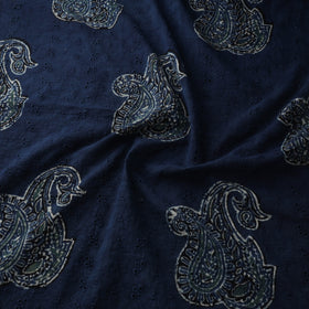 Blue - Hakoba Hand Block Ajrakh Print Natural Dyed Cotton Fabric 68