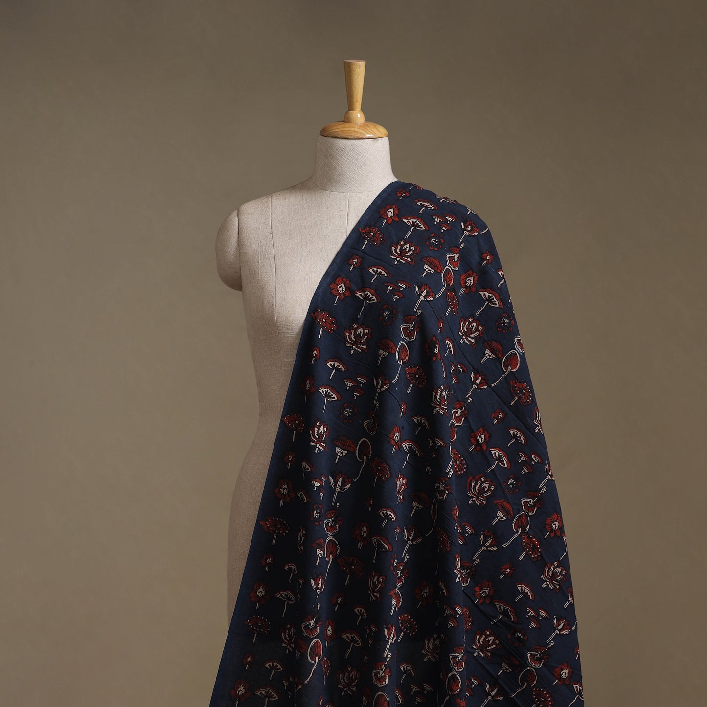 Kutch Hand Block Print Natural Dyed Cotton Ajrakh Fabric 16