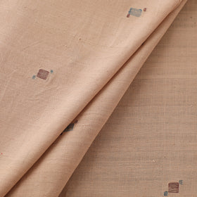 Peach - Handspun Handloom Natural Dyed Cotton Srikakulam Jamdani Fabric 27