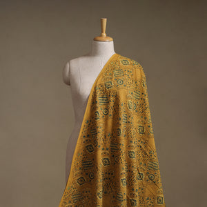 Yellow - Kutch Hand Block Print Natural Dyed Cotton Ajrakh Fabric 15