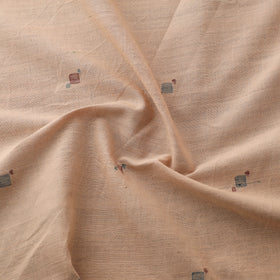 Peach - Handspun Handloom Natural Dyed Cotton Srikakulam Jamdani Fabric 27