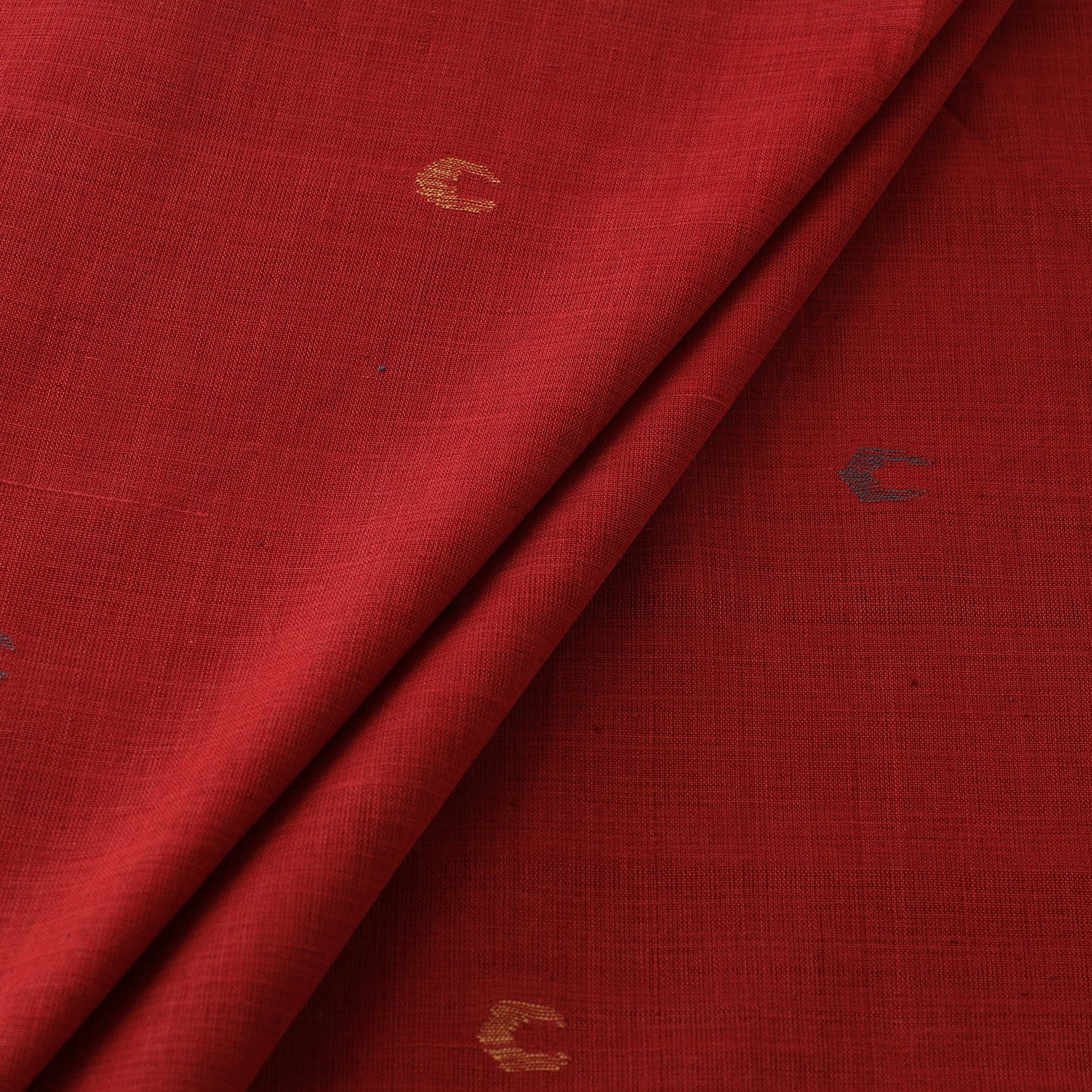 Red - Handspun Handloom Natural Dyed Cotton Srikakulam Jamdani Fabric 28