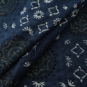 Blue - Hakoba Hand Block Ajrakh Print Natural Dyed Cotton Fabric 71