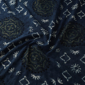 Blue - Hakoba Hand Block Ajrakh Print Natural Dyed Cotton Fabric 71