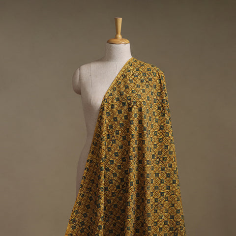 Kutch Hand Block Print Natural Dyed Cotton Ajrakh Fabric 12