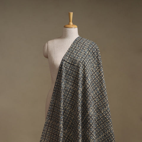 Kutch Hand Block Print Natural Dyed Cotton Ajrakh Fabric 08