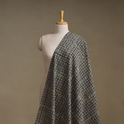 Black - Kutch Hand Block Print Natural Dyed Cotton Ajrakh Fabric 10