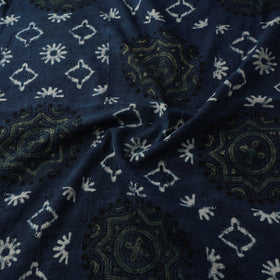 Blue - Hakoba Hand Block Ajrakh Print Natural Dyed Cotton Fabric 72
